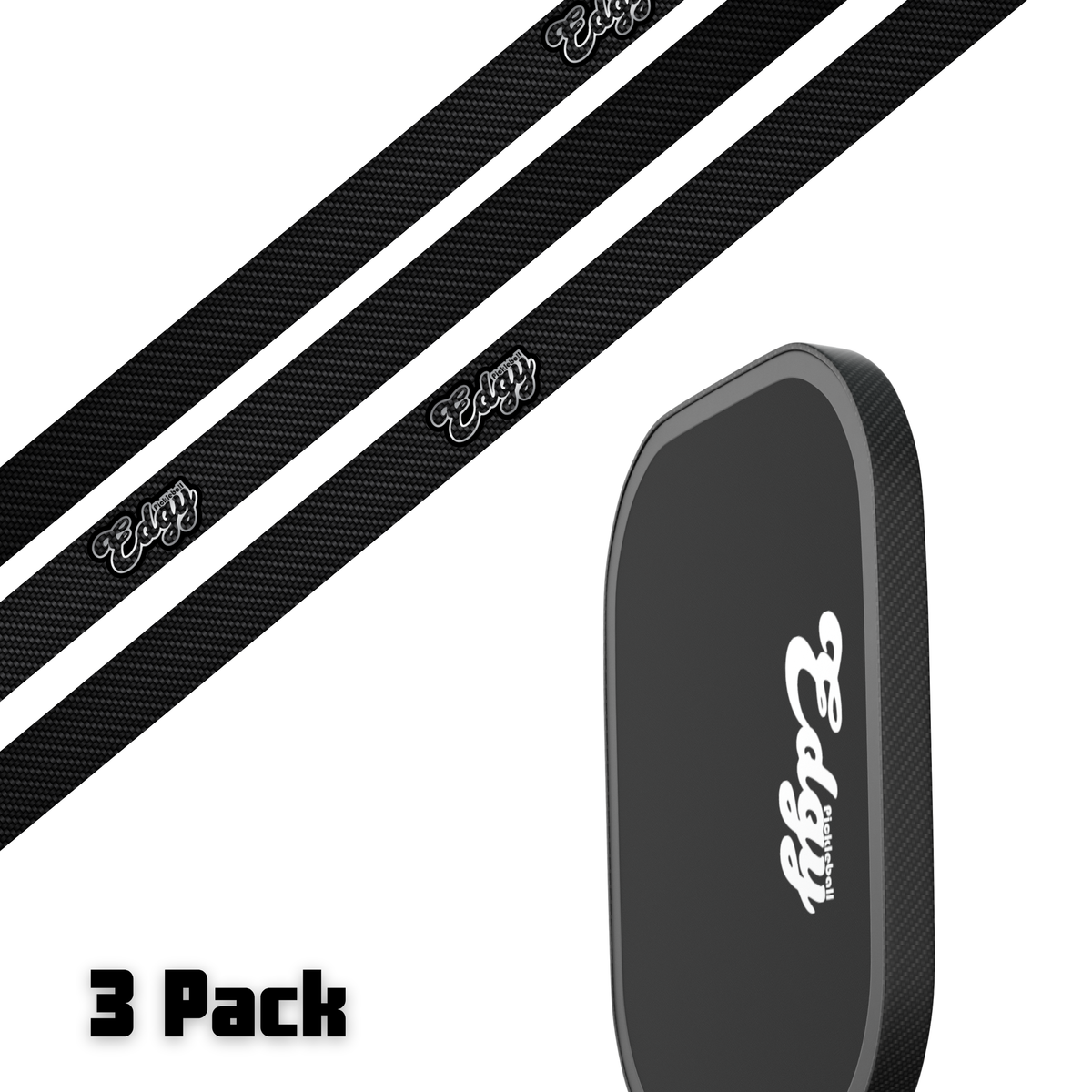 Carbon Fiber Lite Edge Tape (3 pack) - Pickleball Paddle Edge Tape