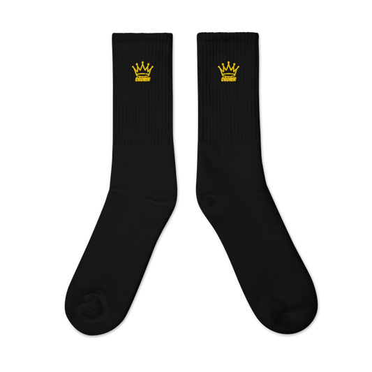 CROWN PICKLEBALL - Embroidered Logo Socks (Black)