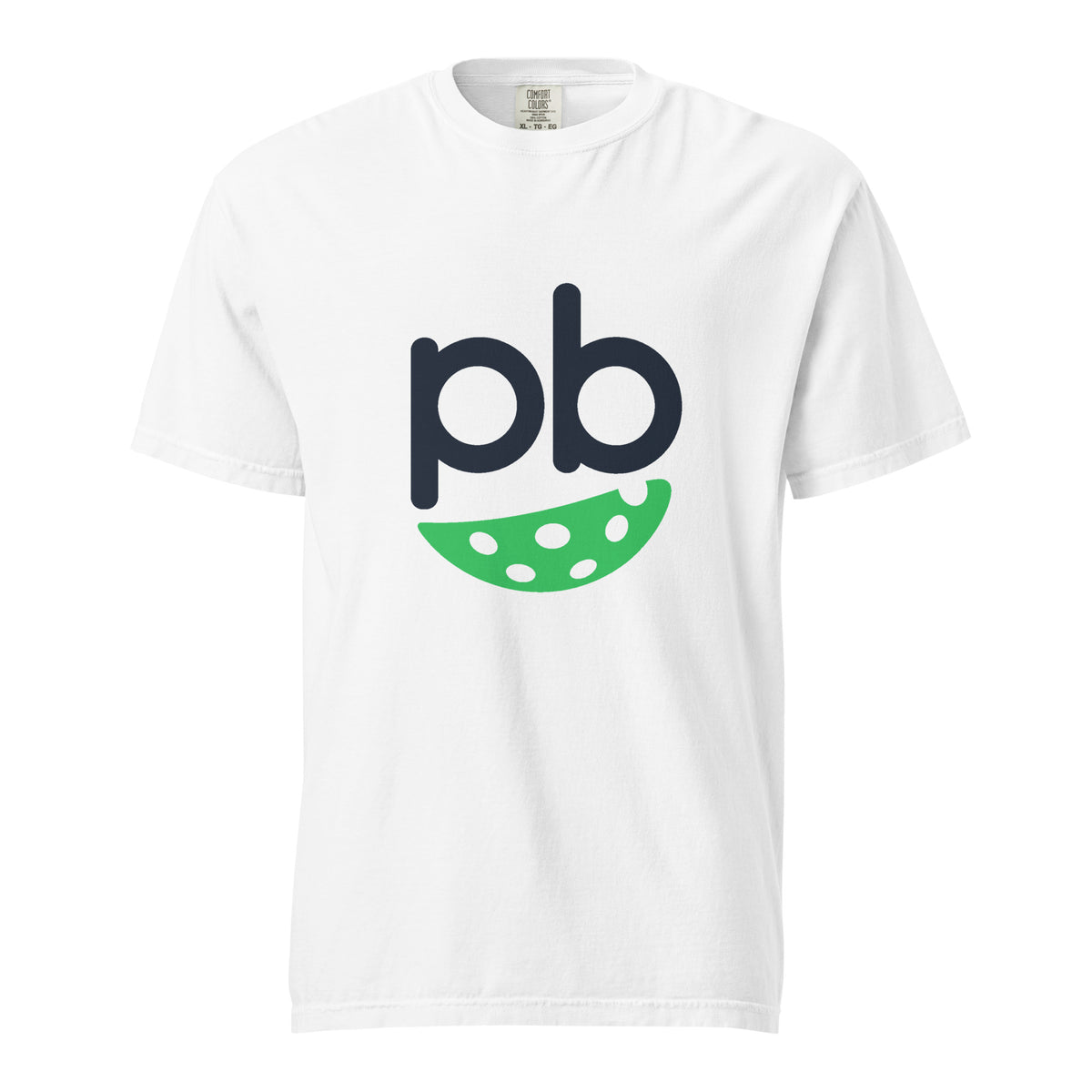 PickleBuddy Classic Logo pickleball t-shirt in white