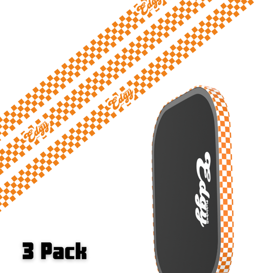 Orange Checkers Edge Tape (3 pack) - Pickleball Paddle Edge Tape