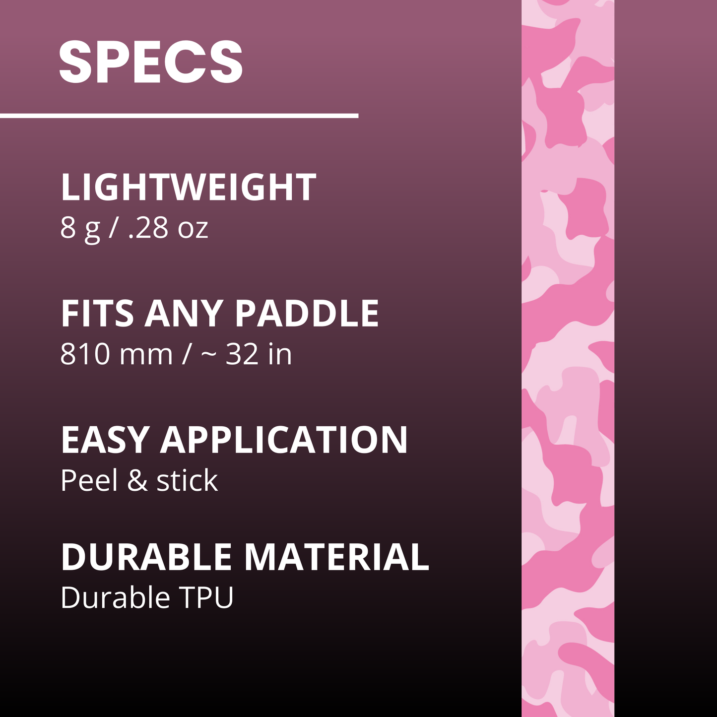 Pink Camo Edge Tape (3 pack) - Pickleball Paddle Edge Tape
