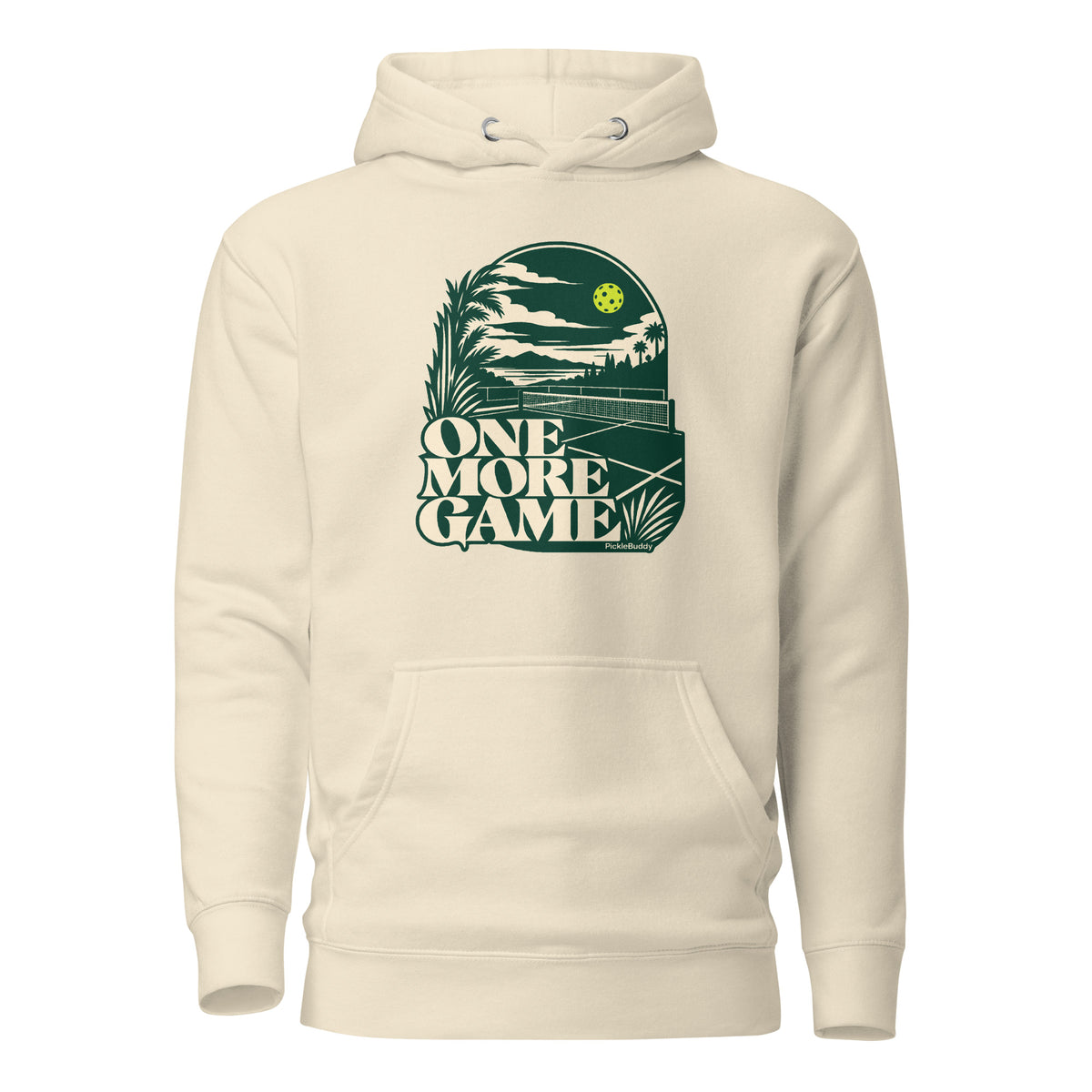 One More Game vintage pickleball hoodie in Bone